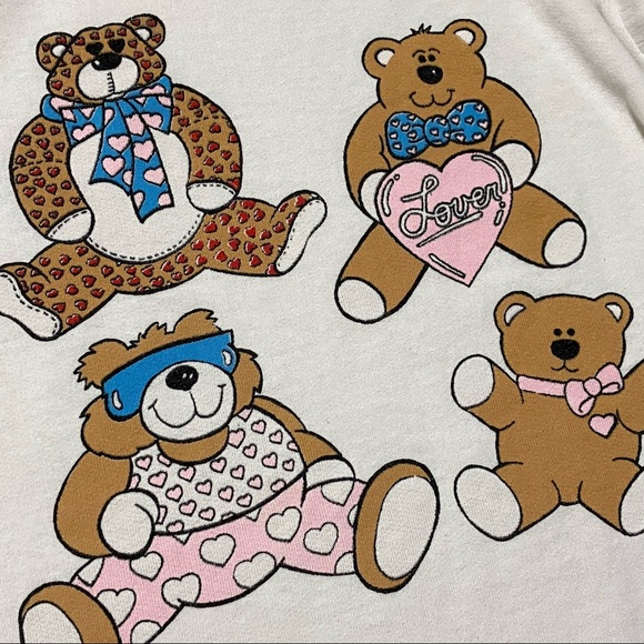 Vintage 1986 Oasis Teddy Bear Crewneck Lightweight Sweatshirt - Picture 11 of 11